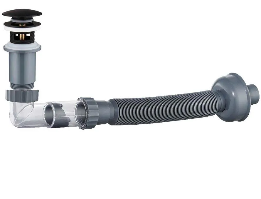 Bộ xi phông nhựa ấn màu đen 304 XPB02
