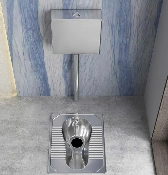 Bộ xí xổm kèm két nước 304 Kamanda 808