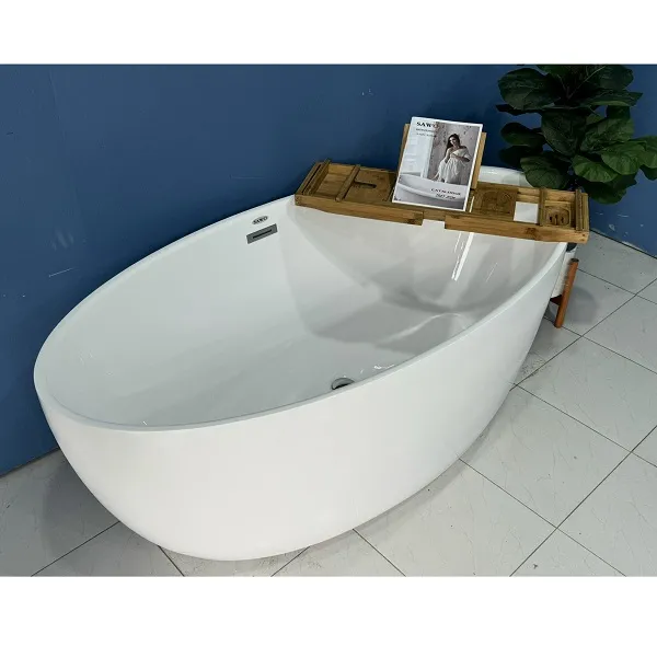 Bồn tắm ngâm đặt sàn Oval cạnh cong SAWO SW5716-CC