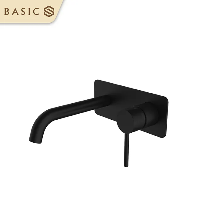 Vòi âm tường nóng lạnh Basic Màu đen BW-46016B