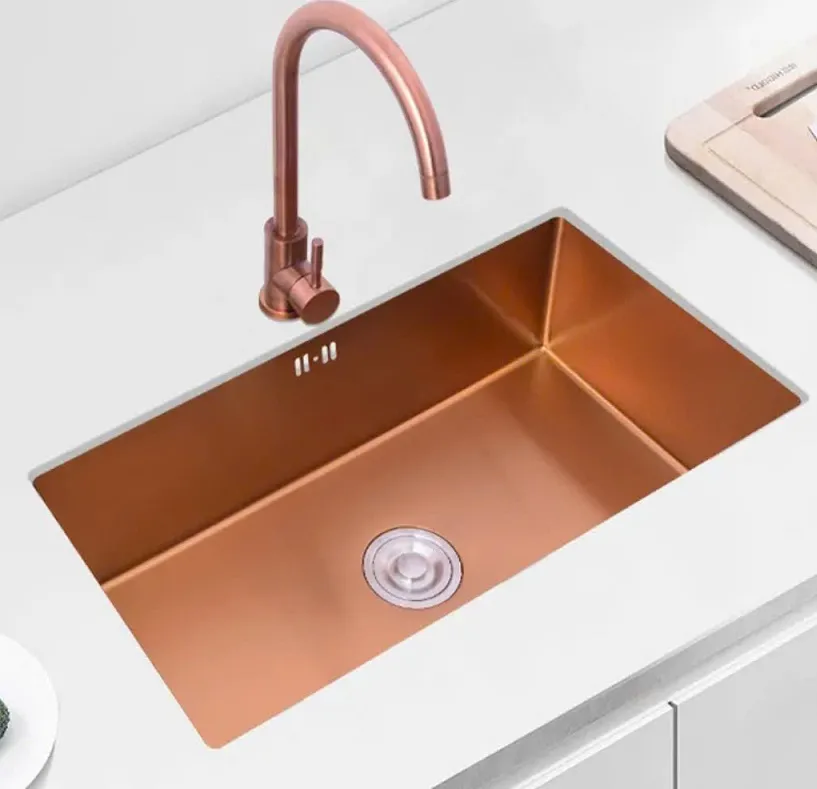 Chậu rửa bát 1 hố màu vàng hồng BT7645RG