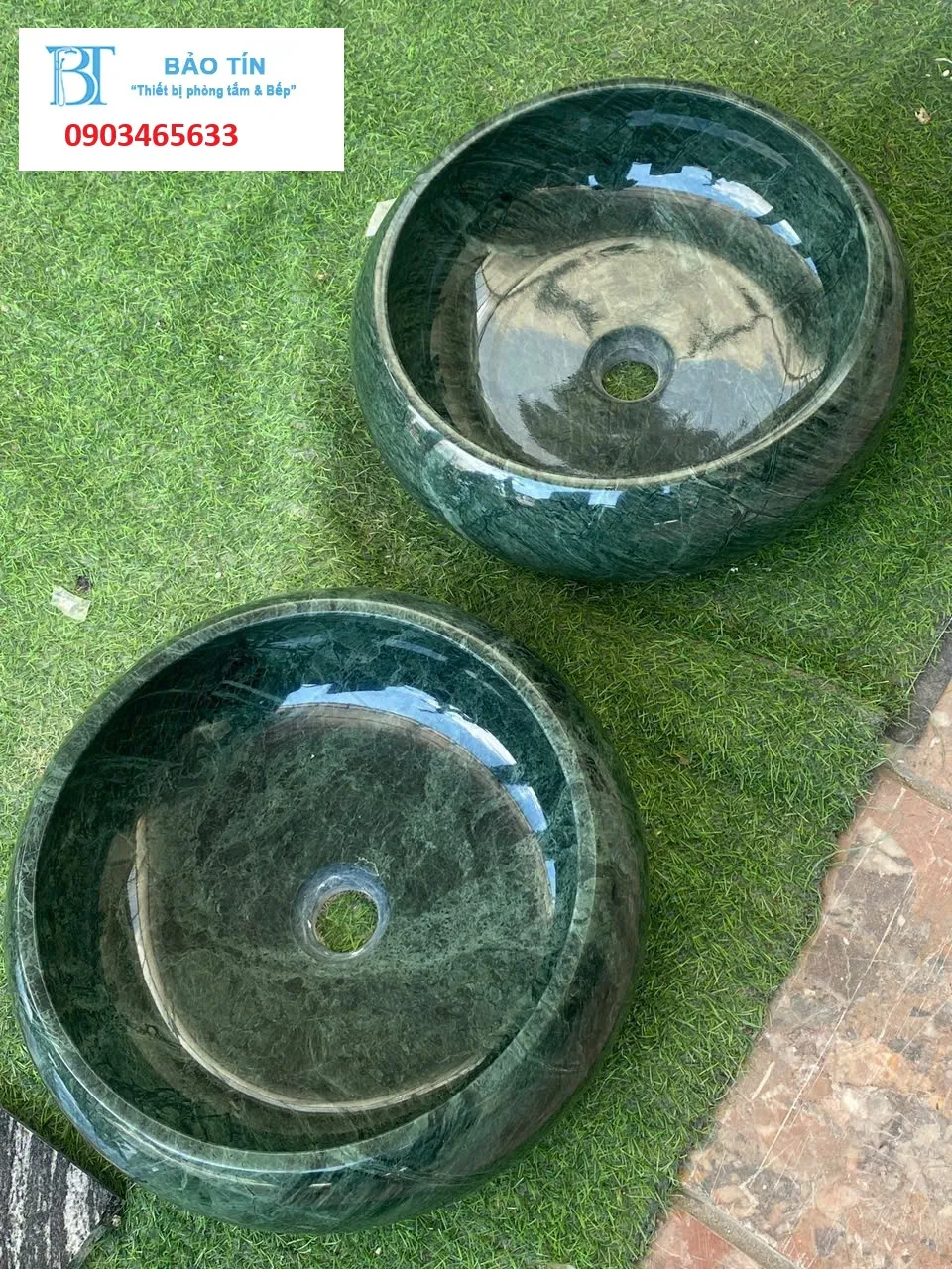 Chậu lavabo đặt bàn đá tự nhiên cong viền TN1442