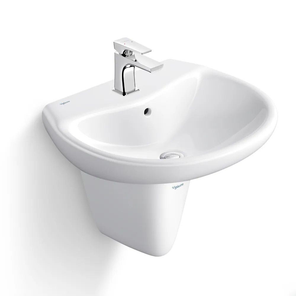 Chậu lavabo treo tường chân lửng Viglacera VI5