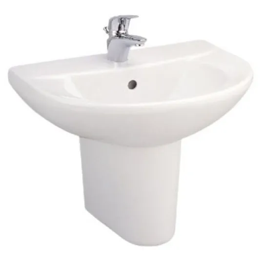 Chậu lavabo treo tường COTTO C014 , chân lửng C4201