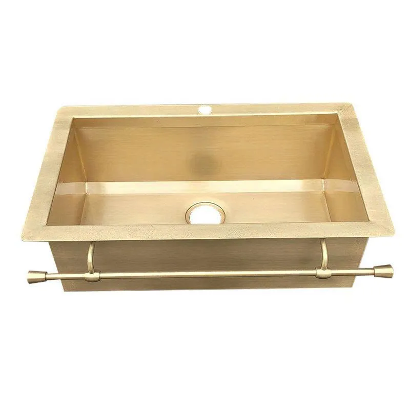 Chậu rửa bát 1 hố cổ điển màu vàng 7646R
