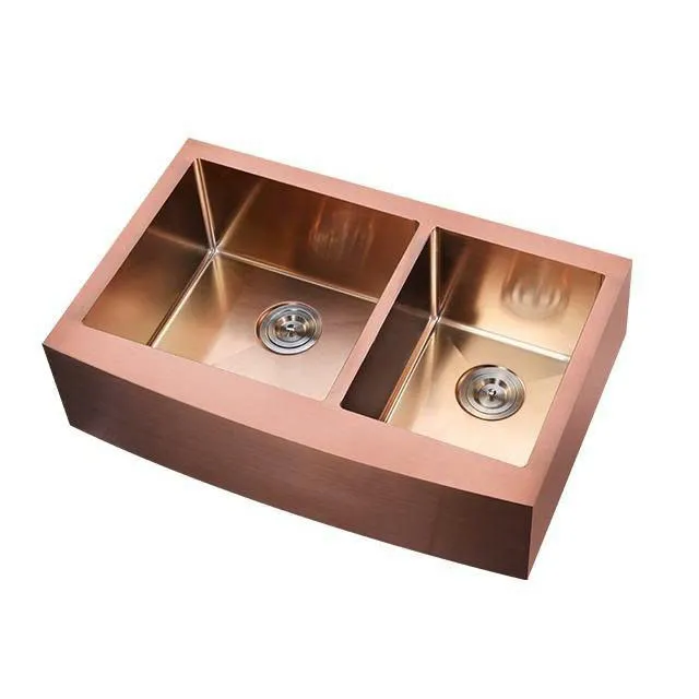 Chậu rửa bát 2 hố màu vàng hồng PDT-000025