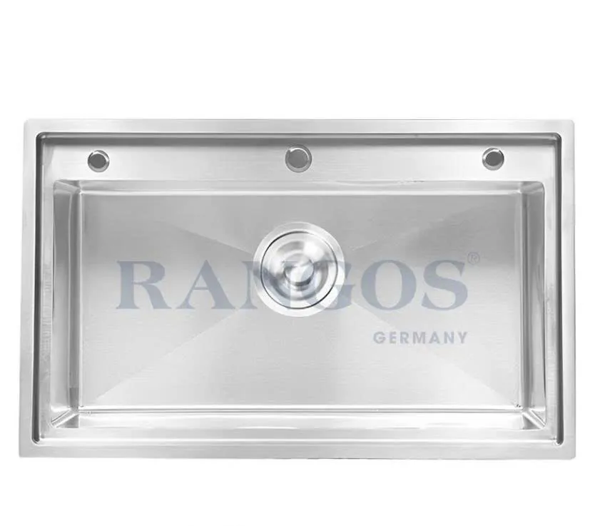 CHẬU RỬA BÁT HANDMADE 1 HỐ LỚN CÓ GIẬT CẤP RGS-7848B-GC