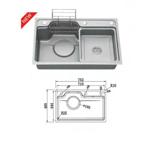 Chậu rửa bát HUGE H-KS7548-Lux