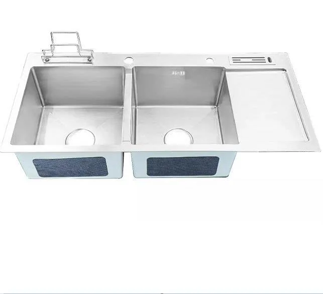 Chậu rửa bát Sơn Hà HANDMADE 10045 , 2 hố 1 bàn chờ