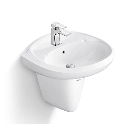 Chậu lavabo treo tường Viglacera VTL3 + chân lửng VI5