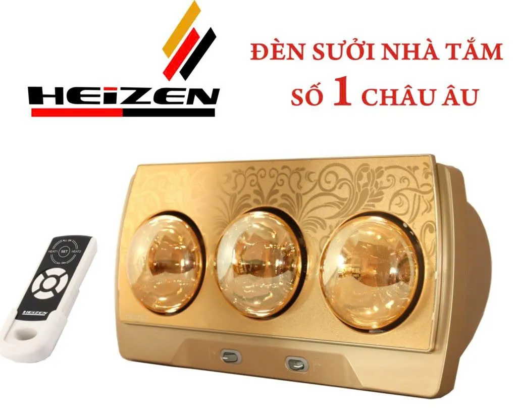 Đèn sưởi 3 bóng Heizen – HE3BR điều khiển từ xa