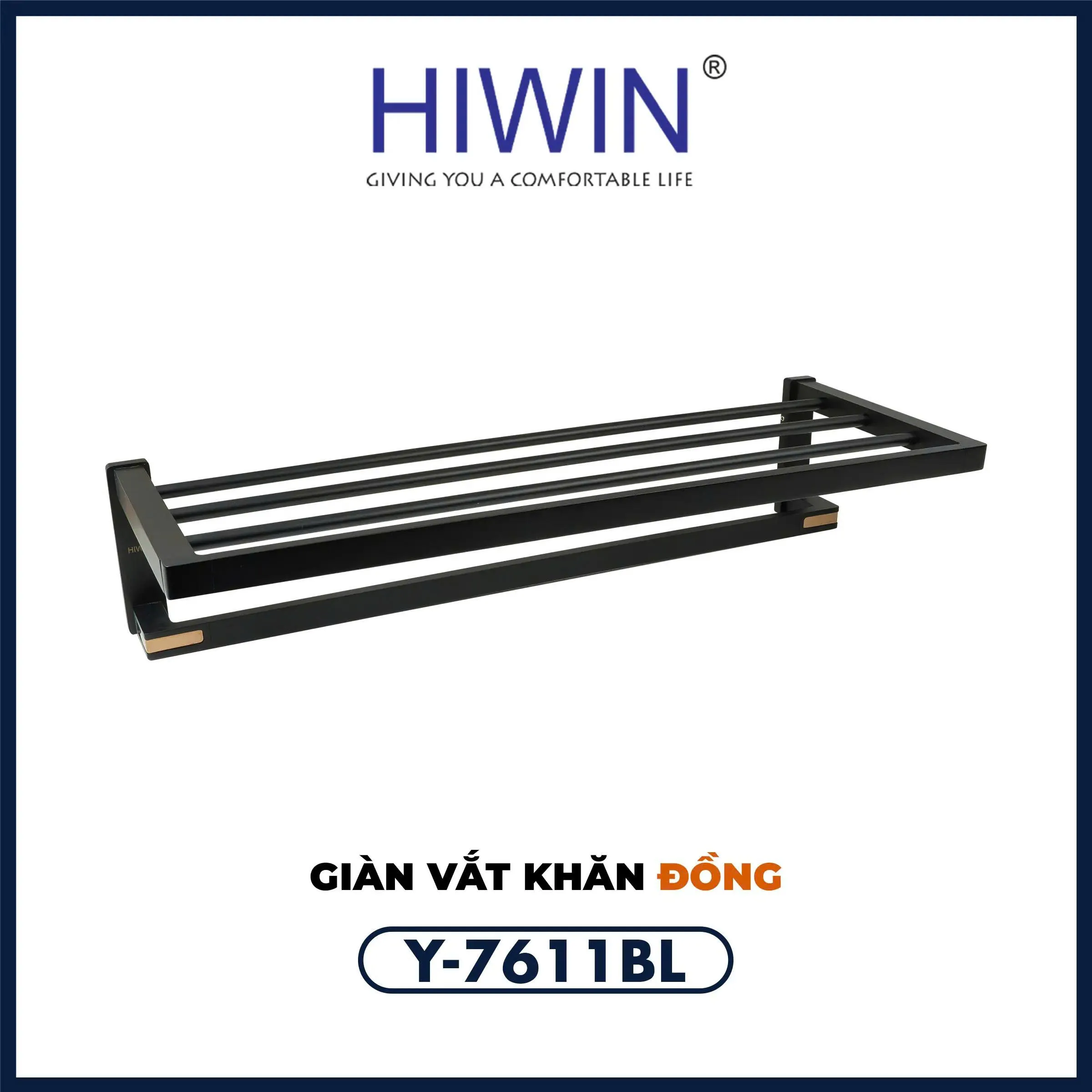 Giá phơi khăn nhà tắm Hiwin Y-7611BL