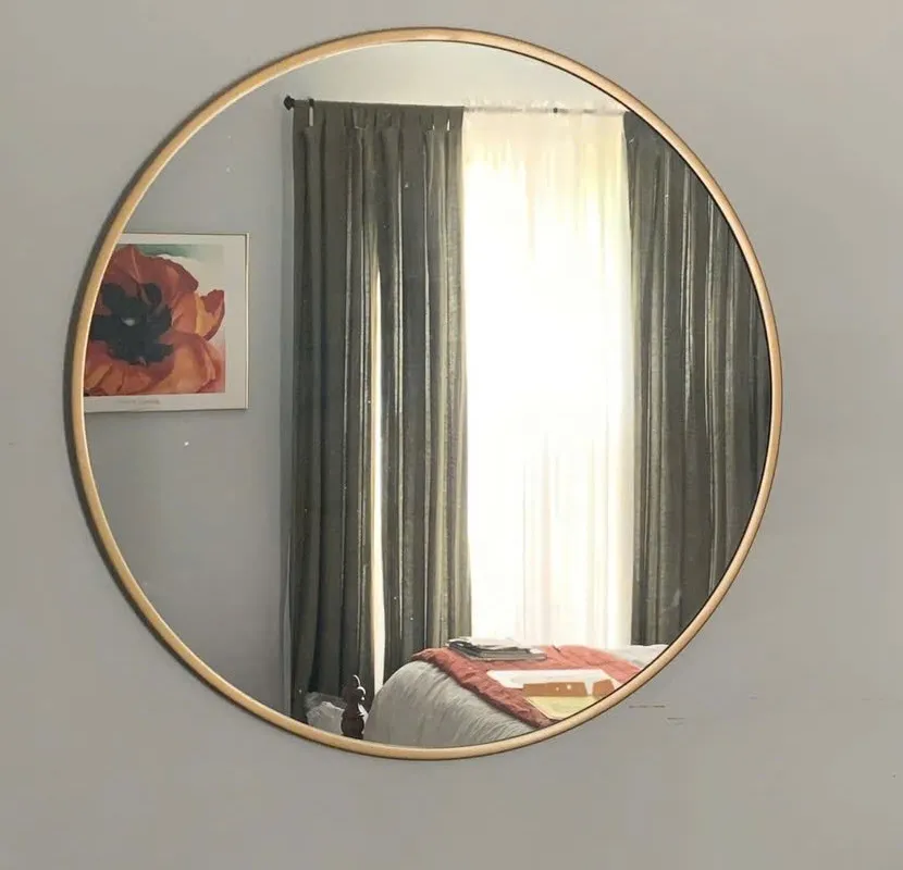 Gương khung màu vàng hình tròn D60