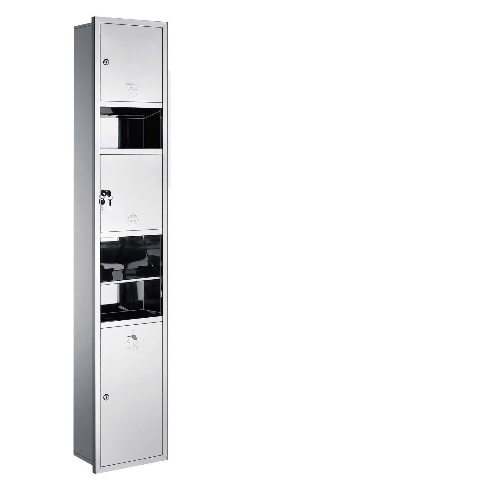 Hộp giấy, máy sấy tay ,thùng rác âm tường Inox 304 KNA01
