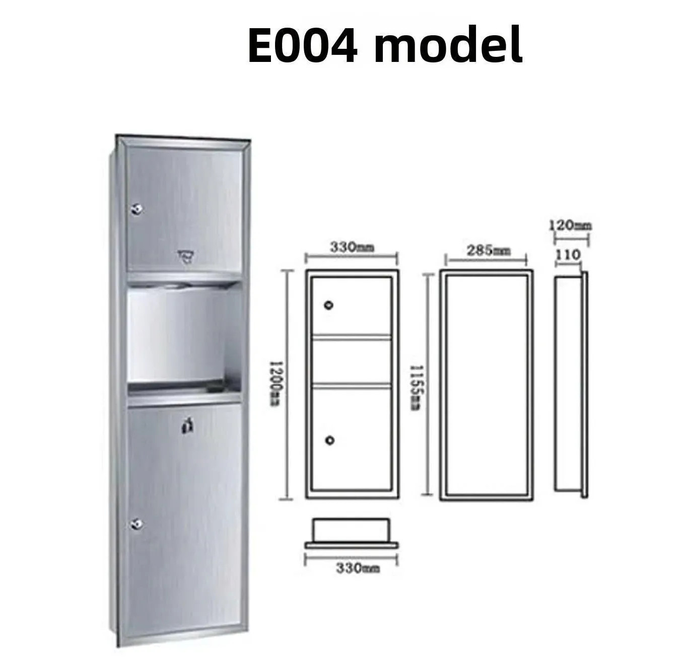 Hộp giấy thùng rác âm tường Inox 304 KNAE004
