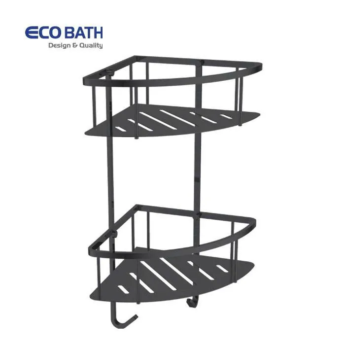 Kệ góc 2 tầng màu đen EcoBath EC4067-2MB