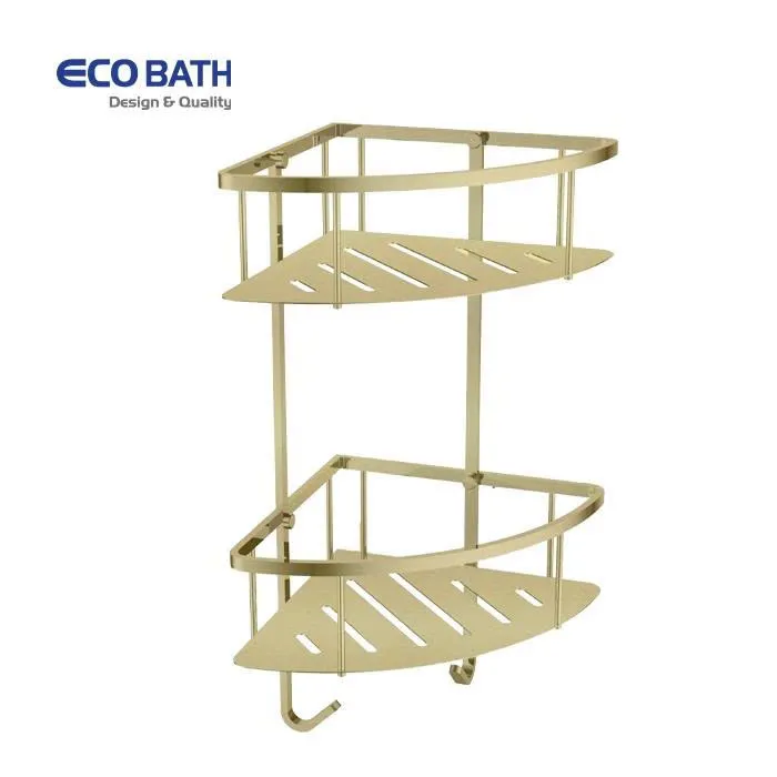 Kệ góc 2 tầng màu vàng EcoBath EC4067-2BG