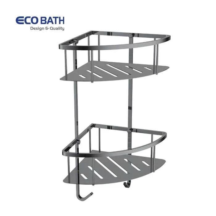 Kệ góc 2 tầng màu ghi xám EcoBath EC4067-2BU