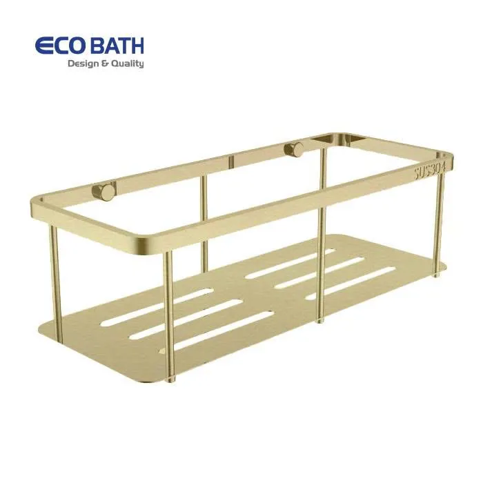 Kệ thẳng 1 tầng màu vàng mờ EcoBath EC4068-1BG