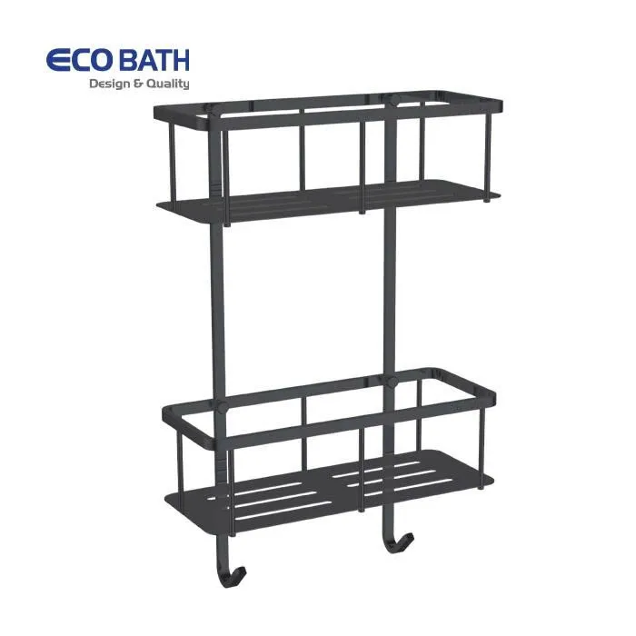 Kệ thẳng 2 tầng màu đen EcoBath EC4068-2MB