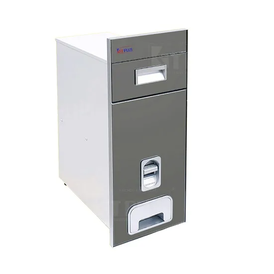 Thùng gạo âm tủ mặt gương màu bạc Kit Plus KG30A