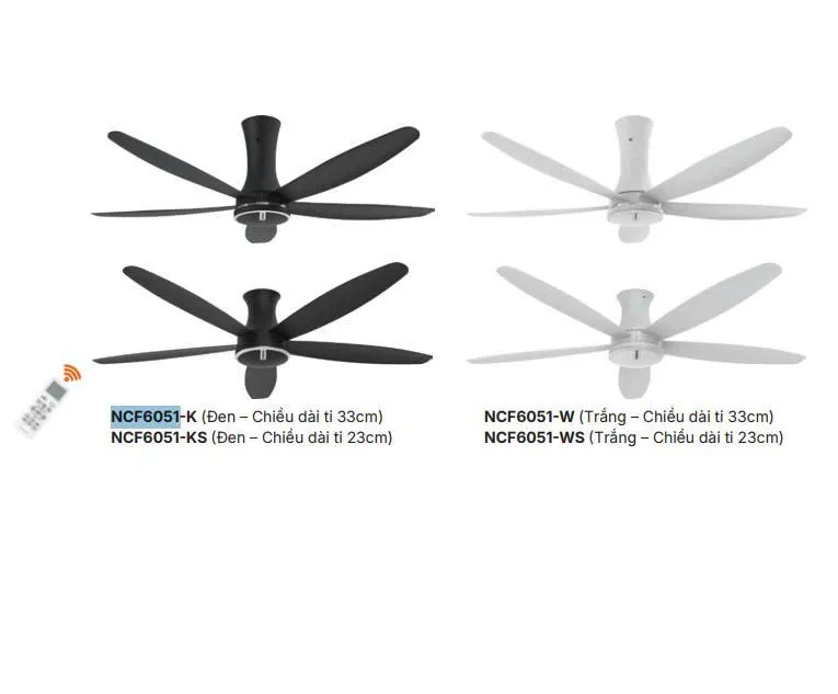 Quạt trần 5 cánh Nanoco NCF6051