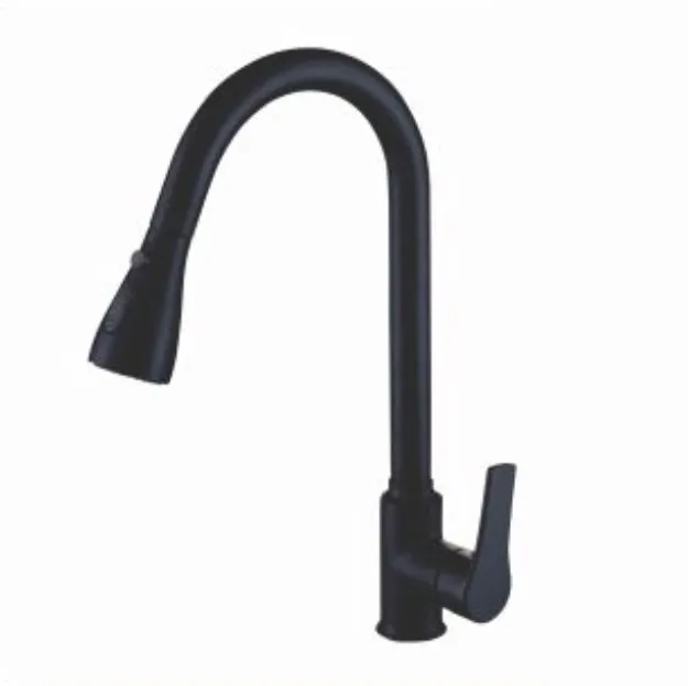 Vòi rửa bát nóng lạnh màu đen dây rút  Royal Join RA-9337
