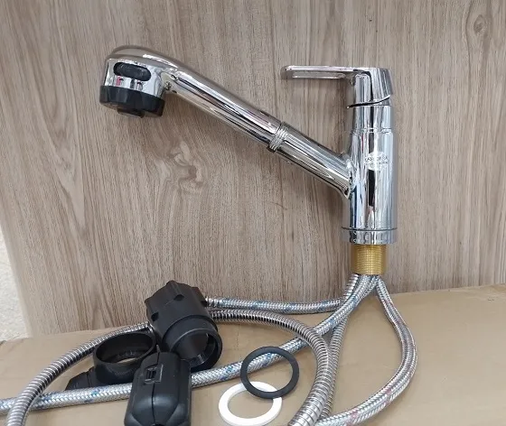 Vòi rửa bát dây rút Hàn Quốc nóng lạnh Samwon QFS-080