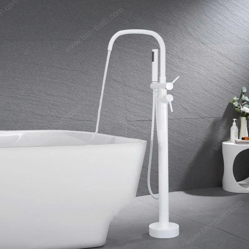 Sen cây đặt sàn cho bồn tắm màu trắng BT04W