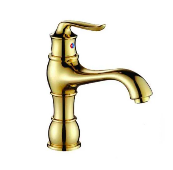 Vòi lavabo màu vàng 
