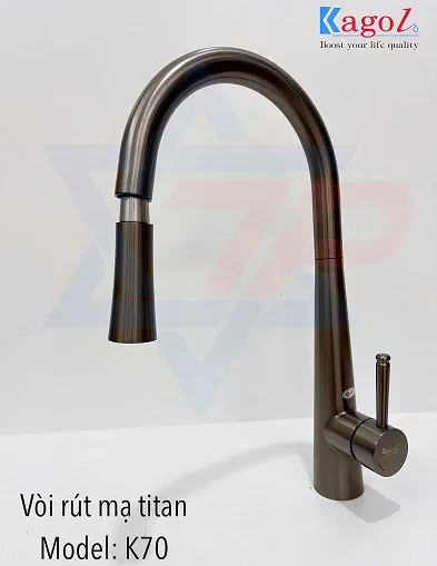 Vòi rửa bát dây rút màu ghi Kagol K70