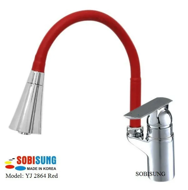 Vòi rửa bát cần mềm màu đỏ Sobisung YJ-2864 Red