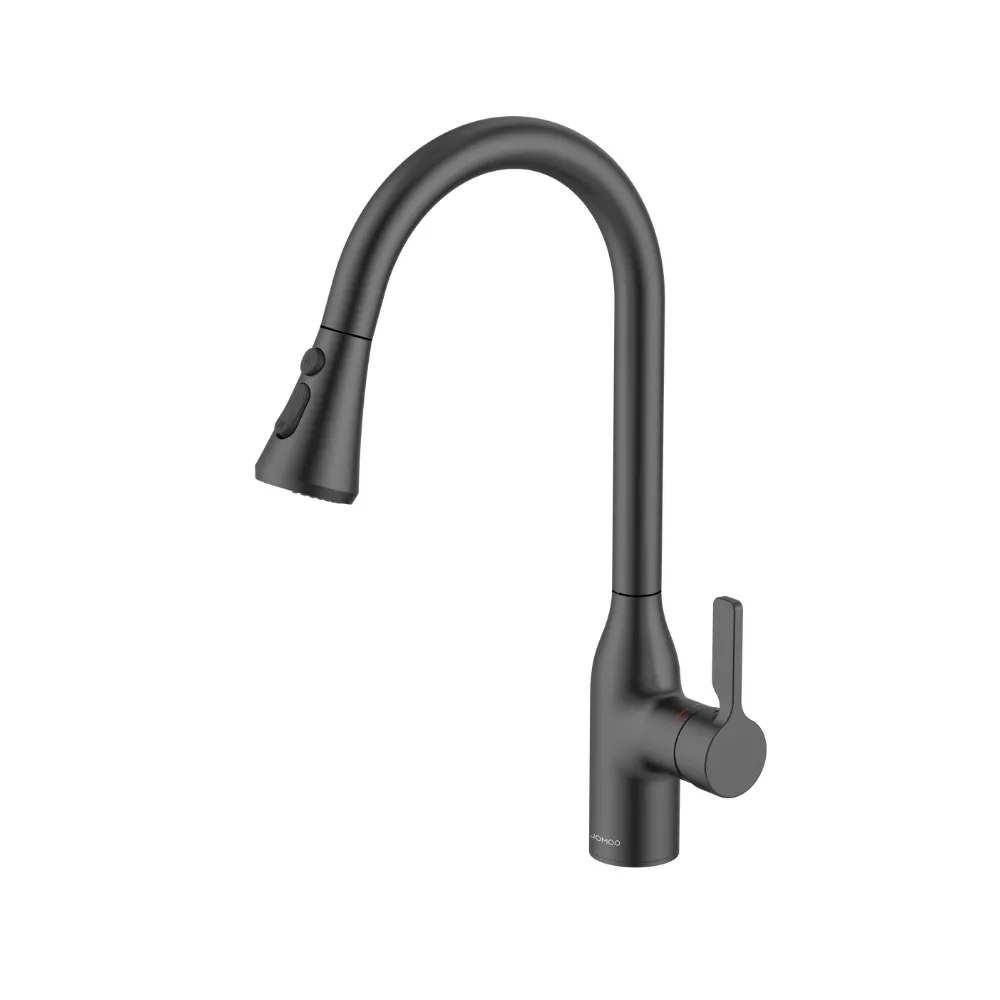 Vòi rửa chén bát dây rút màu đen JOMOO 33138-123/DBC-Z