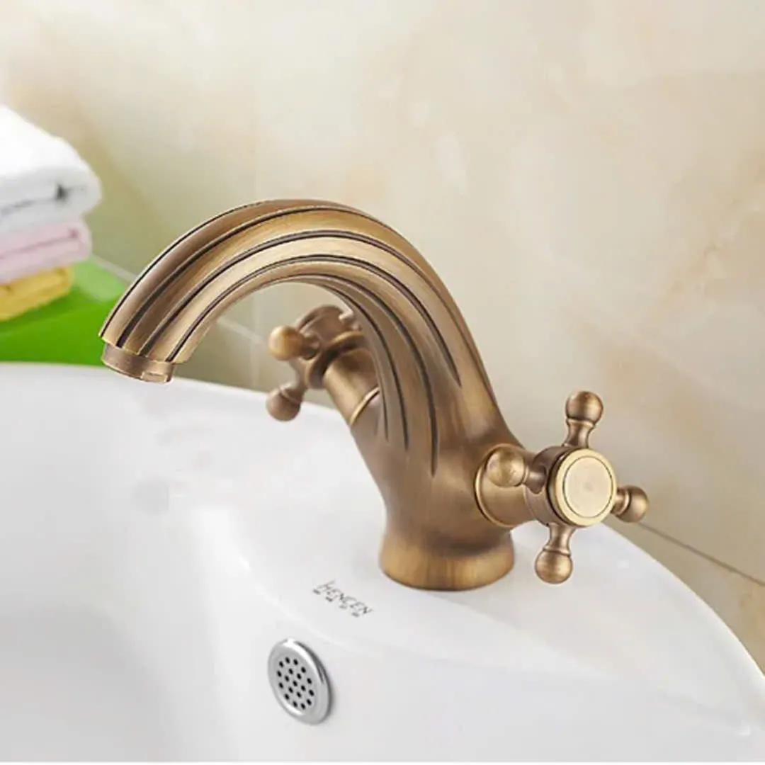 Vòi rửa mặt màu đồng cổ VR04G