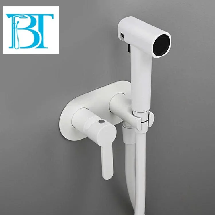 Vòi xịt nóng lạnh âm tường màu ghi BT02XW