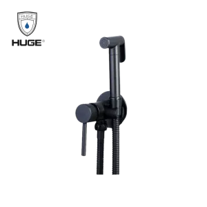 Vòi xịt nóng lạnh âm tường màu đen HUGE H-VXD01B